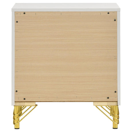Lucia White 2-Drawer Nightstand from Coaster - Luna Furniture