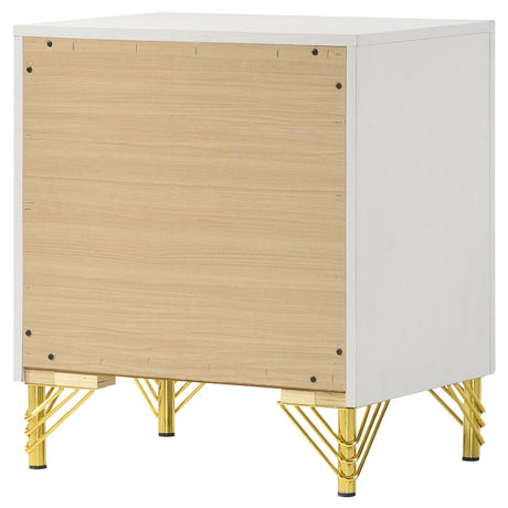 Lucia White 2-Drawer Nightstand from Coaster - Luna Furniture