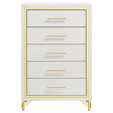 Lucia White 5-Drawer Bedroom Chest from Coaster - Luna Furniture