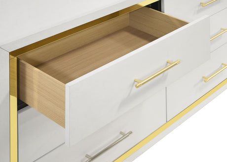 Lucia White 6-Drawer Bedroom Dresser from Coaster - Luna Furniture