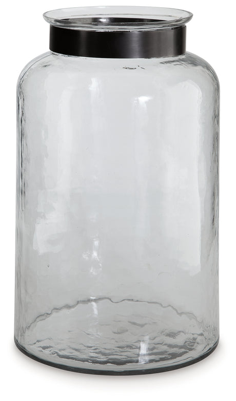 Lukasvale Clear/Pewter Finish Vase - A2000586 - Luna Furniture