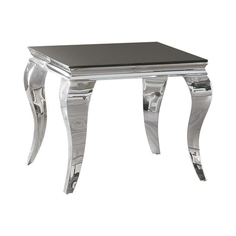Luna Square End Table Chrome and Black - 705017 - Luna Furniture