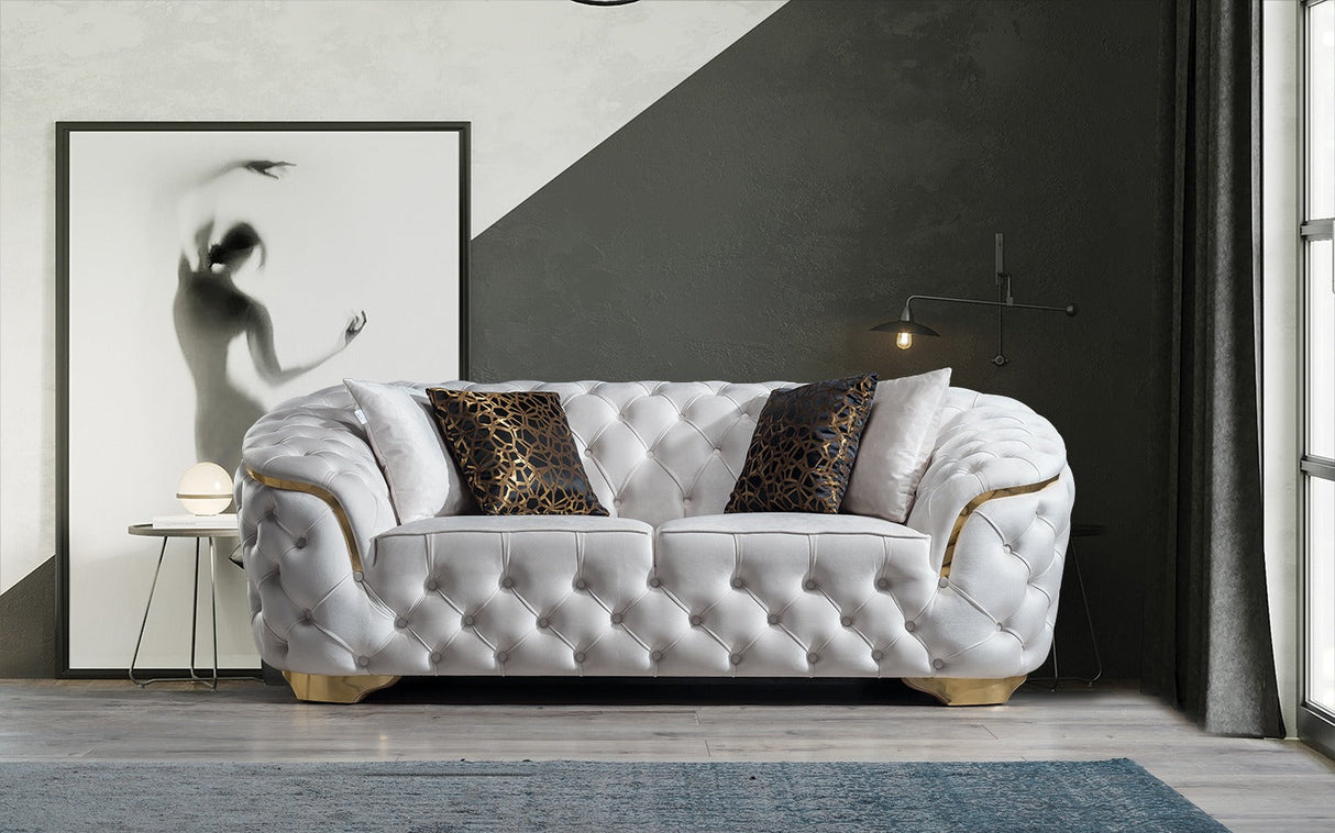 Lupino Ivory Velvet Loveseat from Nova Furniture - Luna Furniture