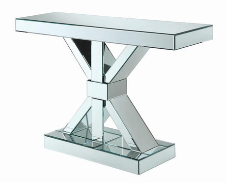 Lurlynn X-shaped Base Console Table Clear Mirror - 950191 - Luna Furniture
