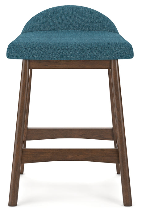 Lyncott Blue/Brown Counter Height Barstool, Set of 2 from Ashley - Luna Furniture