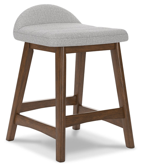 Lyncott Light Gray/Brown Counter Height Barstool, Set of 2 from Ashley - Luna Furniture