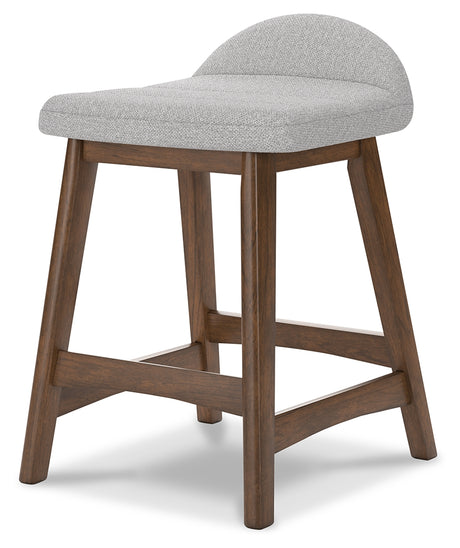 Lyncott Light Gray/Brown Counter Height Barstool, Set of 2 from Ashley - Luna Furniture