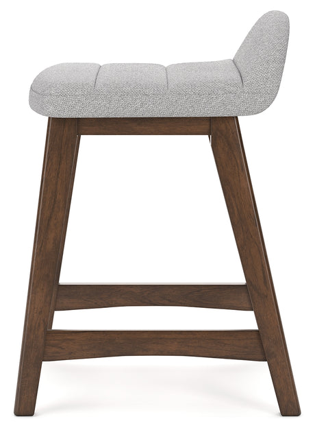 Lyncott Light Gray/Brown Counter Height Barstool, Set of 2 from Ashley - Luna Furniture
