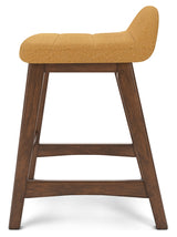 Lyncott Mustard/Brown Counter Height Barstool, Set of 2 from Ashley - Luna Furniture