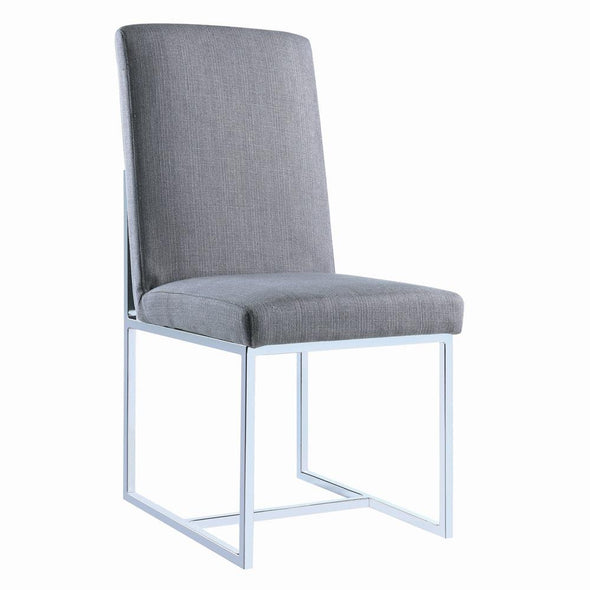 Mackinnon Upholstered Side Chairs Grey and Chrome (Set of 2) - 107143 - Luna Furniture