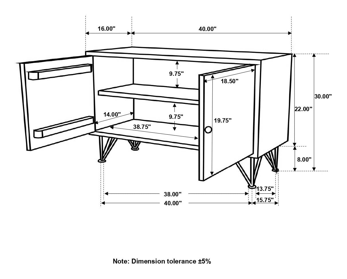 Macon 2-door Accent Cabinet Sheesham Grey - 959615 - Luna Furniture