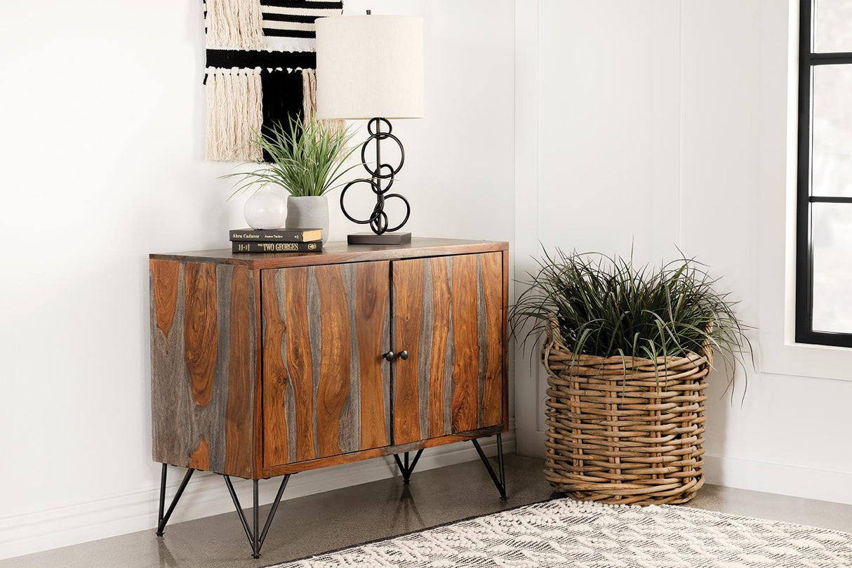 Macon Sheesham Gray 2-Door Accent Cabinet from Coaster - Luna Furniture