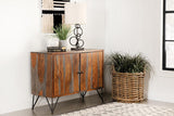 Macon Sheesham Gray 2-Door Accent Cabinet from Coaster - Luna Furniture