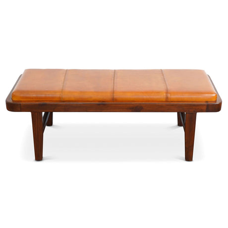 Maddox Bench (Tan Leather) - AFC01998 - Luna Furniture