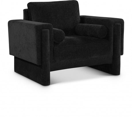 Madeline Chenille Fabric Living Room Chair Black - 152Black-C - Luna Furniture