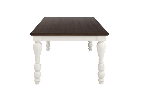 Madelyn Dining Table with Extension Leaf Dark Cocoa and Coastal White - 110381 - Luna Furniture