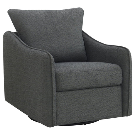 Madia Boucle Upholstered Swivel Glider Chair Charcoal Grey - 903393 - Luna Furniture