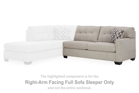 Mahoney Pebble Right-Arm Facing Full Sofa Sleeper from Ashley - Luna Furniture
