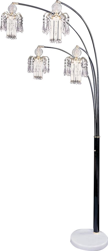 Maisel Floor Lamp with 4 Staggered Shades Black - 1771N - Luna Furniture