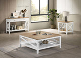 Maisy Rectangular Wooden Sofa Table With Shelf Brown and White - 708099 - Luna Furniture