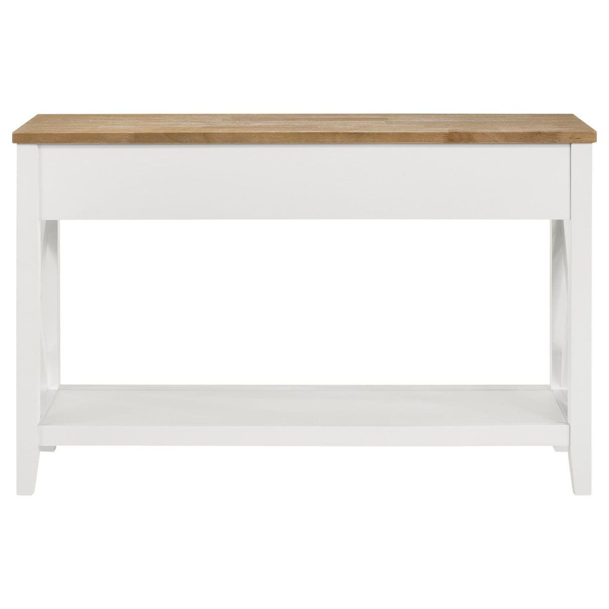 Maisy Rectangular Wooden Sofa Table With Shelf Brown and White - 708099 - Luna Furniture