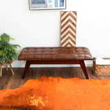 Maja Tan Leather Bench - AFC00127 - Luna Furniture