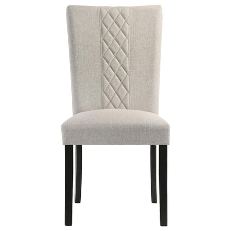 Malia Beige and Black Upholstered Solid Back Dining Side Chair, Set of 2 from Coaster - Luna Furniture