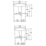 Malka Dark Brown and Gold 2-Piece Round Nesting Table from Coaster - Luna Furniture