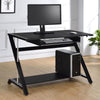 Mallet Computer Desk with Bottom Shelf Black - 800222 - Luna Furniture