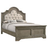 Manchester Bed with Upholstered Arched Headboard Beige and Wheat - 222891KE - Luna Furniture