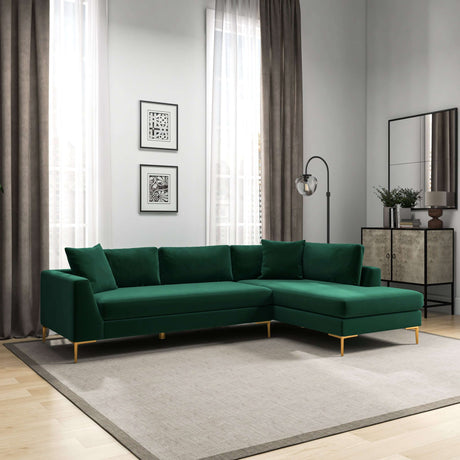 Mano Green Velvet RAF Sectional from Midinmod - Luna Furniture