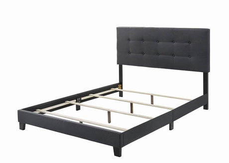 Mapes Charcoal Tufted Upholstered Eastern King Bed from Coaster - Luna Furniture