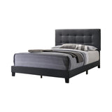 Mapes Charcoal Tufted Upholstered Eastern King Bed from Coaster - Luna Furniture