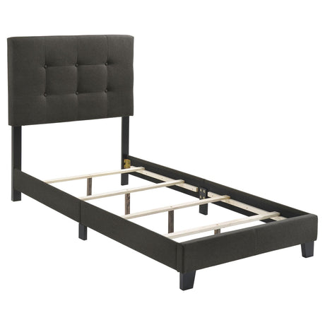 Mapes Charcoal Tufted Upholstered Twin Bed from Coaster - Luna Furniture