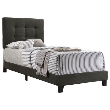 Mapes Charcoal Tufted Upholstered Twin Bed from Coaster - Luna Furniture