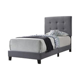 Mapes Tufted Upholstered Twin Bed Grey - 305747T - Luna Furniture
