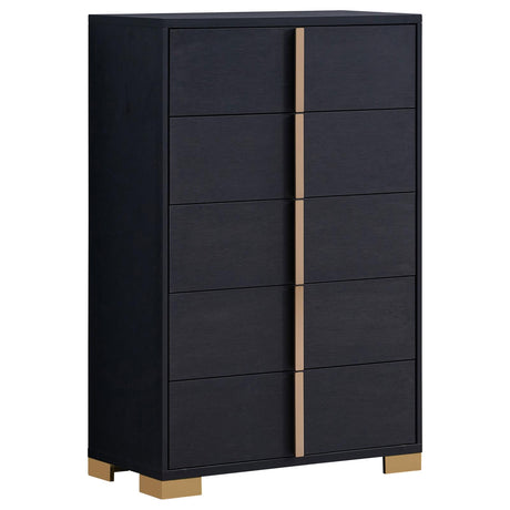 Marceline 5-drawer Chest Black - 222835 - Luna Furniture