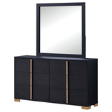 Marceline Black 6-Drawer Dresser with Mirror from Coaster - Luna Furniture