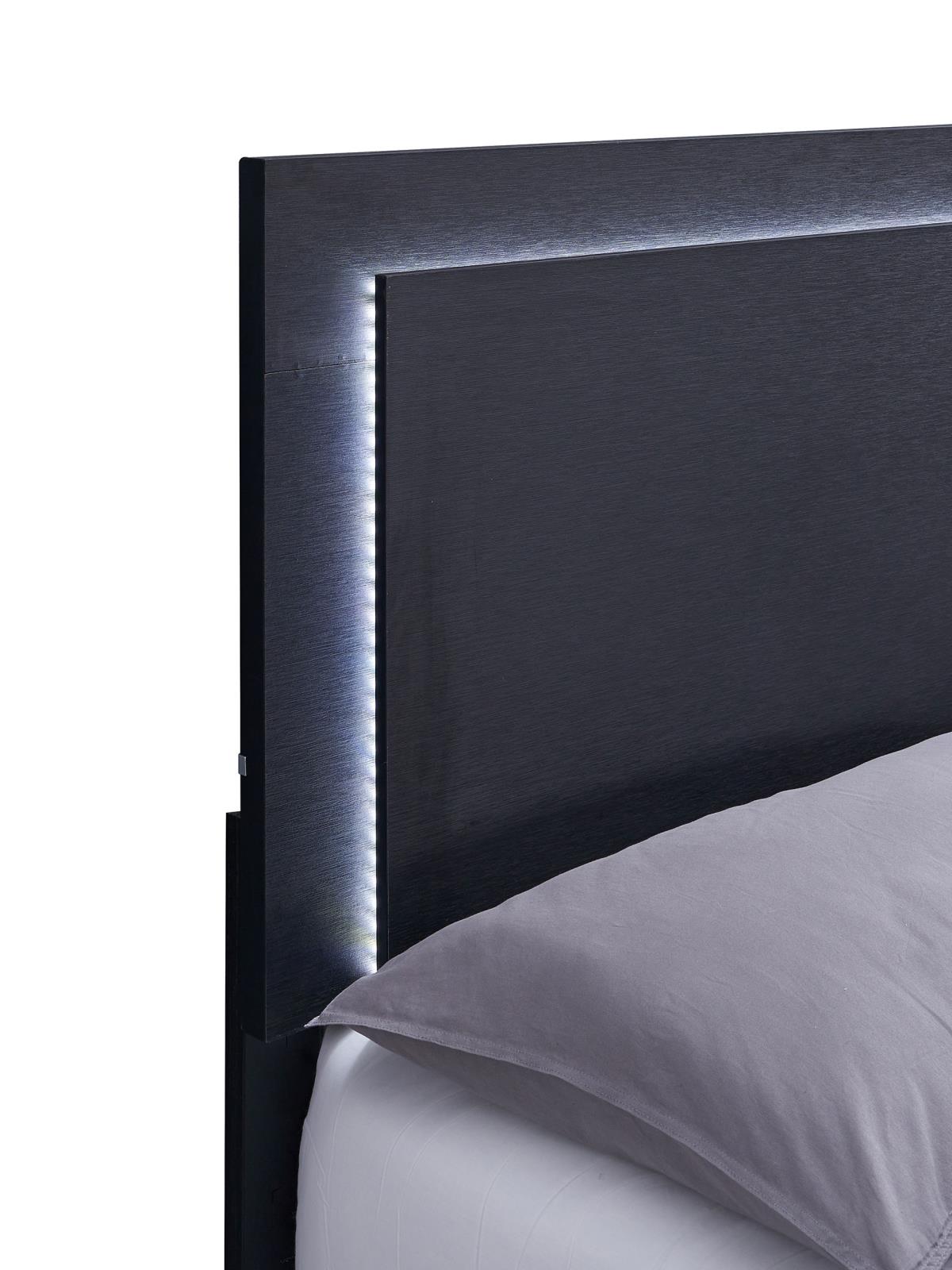 Marceline Twin Bed with LED Headboard Black - 222831T - Luna Furniture