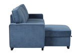 MARCOS Sectional With Pull-Out Bed - MARCOS BLUE - Luna Furniture