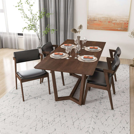 Marina Mid-Century Modern Solid Wood Dining Table in Brown from Midinmod - Luna Furniture