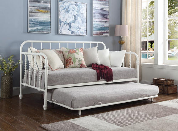 Marina Twin Metal Daybed with Trundle White - 300766 - Luna Furniture