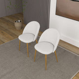 Marion Mid Century Modern Dining Chair (Set of 2) Cream Boucle - AFC00151 - Luna Furniture