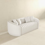 Markus Mid Century Modern Luxury Tight Back Boucle Couch in White - AFC01801 - Luna Furniture