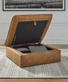 Marlaina Caramel Ottoman With Storage - 2250111 - Luna Furniture