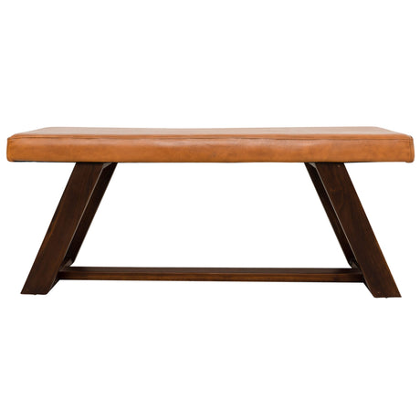 Marley Tan Genuine Leather Bench from Midinmod - Luna Furniture