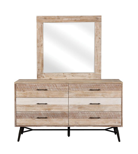 Marlow Rectangular Mirror Rough Sawn Multi - 215764 - Luna Furniture
