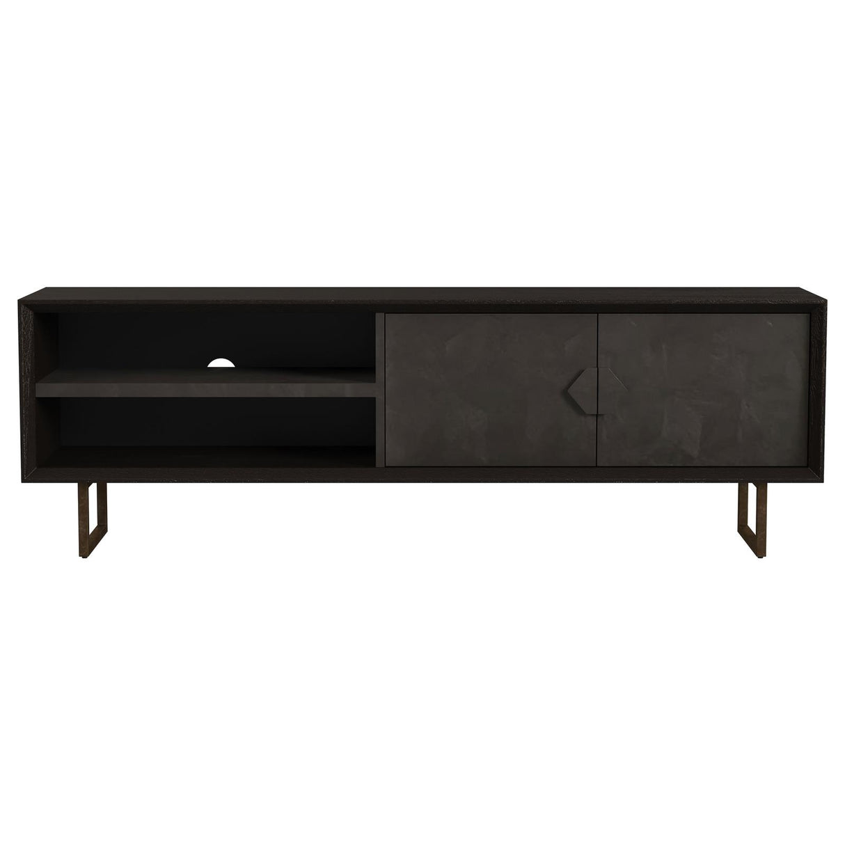 Marsden 2-door Wood 70" TV Stand Charcoal Black - 703003 - Luna Furniture