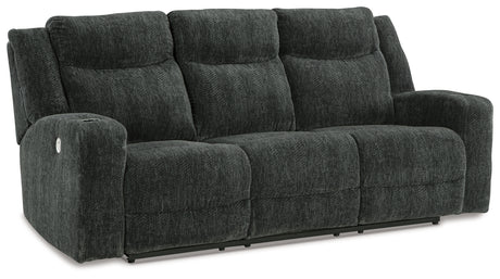 Martinglenn Ebony Power Reclining Sofa with Drop Down Table - 4650499 - Luna Furniture