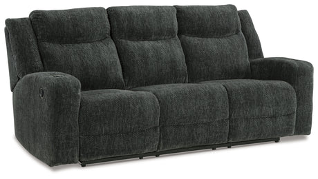 Martinglenn Ebony Reclining Sofa with Drop Down Table - 4650489 - Luna Furniture